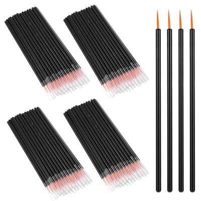 cobee 100 Pcs Disposable Eyeliner Brush Set, Cosmetic Eye Liner Applicator Ultra-fine Point Eyelash Brush Wands Cosmetic Makeup Tool for Lip Liners Eyelashes Detail Painting