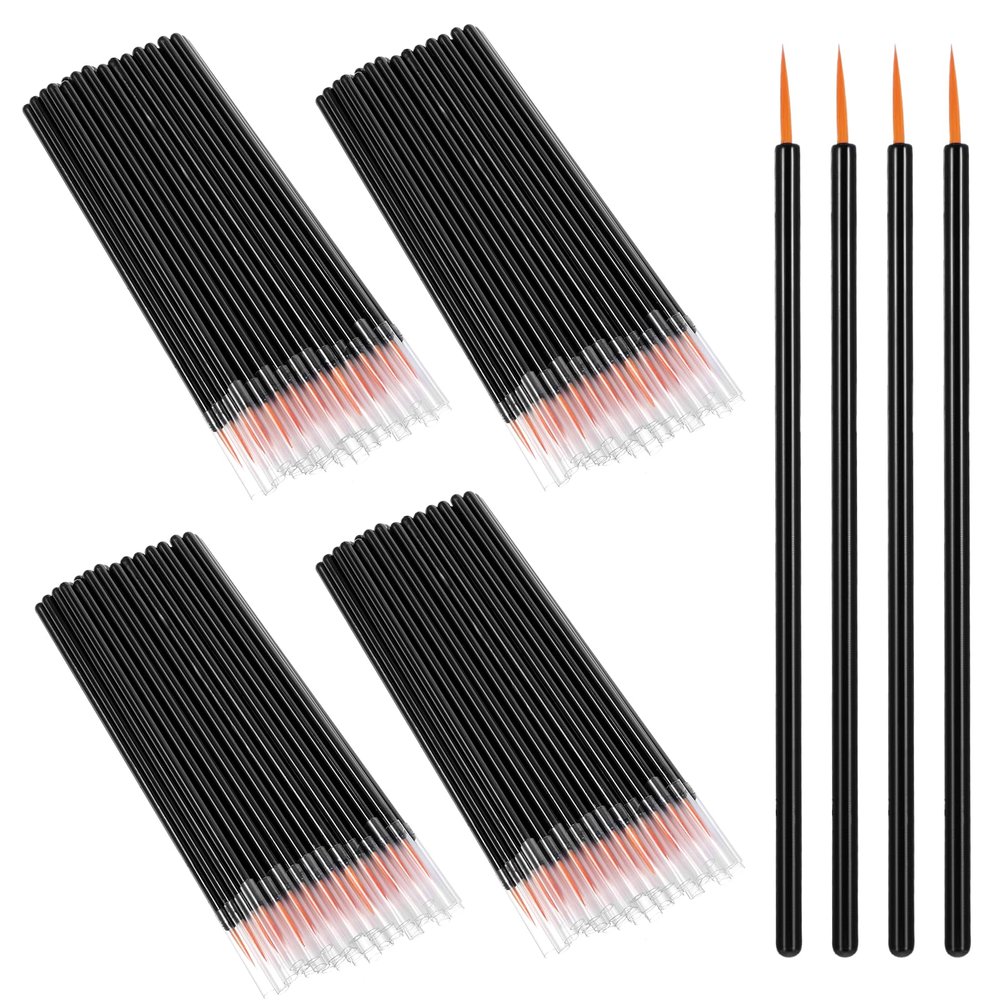 cobee 100 Pcs Disposable Eyeliner Brush Set, Cosmetic Eye Liner Applicator Ultra-fine Point Eyelash Brush Wands Cosmetic Makeup Tool for Lip Liners Eyelashes Detail Painting