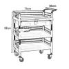 Beauty Salon Trolley Beauty Salon Cart 3 Tier Beauty Trolley Storage Movable Trolleys Beauty Salon Car Trolley With Double Drawers,Handles,Dirt Bucket Salon Trolley Cart Hairdresser Cart Rolling Cart view 2