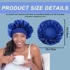 (2Pcs + 4Pcs) Satin Silk Hair Bonnet for Sleeping Women,Hair Wrap Cap for Curly Hair,Elastic Wide Band Hair Bonnet Shower Cap for Sleeping view 2