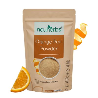 Orange Peel Powder 100g (Pack of 1) For Men & Women | Natural Exfoliator To Improve Skin Tone | Cruelty & Paraben Free | With No Artificial Colour & Additives