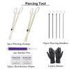 Body Piercing Kit - Yuelong 40pcs Piercing Needles Clamps Kit Mix Needles 12G 14G 16G 18G 20G with 2 Piercing Clamps Forceps for Ear Nose Lip Septum Belly Nipple Body Piercing view 2