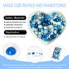 Euddty 50g Flatback Pearls and AB Rhinestones Set Half Pearls for Crafts Mixed Size 3mm-10mm Flat Back Pearl for Nail Art and Crafts and Decoration (Blue Series) view 2