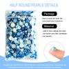 Euddty 50g Flatback Pearls and AB Rhinestones Set Half Pearls for Crafts Mixed Size 3mm-10mm Flat Back Pearl for Nail Art and Crafts and Decoration (Blue Series) view 4