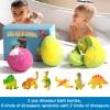 Bath Bombs for Kids with Toys Inside - 2 Organic Kids Bath Bombs with Surprise Inside, Dinosaur Bath Bombs for Kids 3-9 Years, Bath Bombs Gifts Easter Baskets Stuffers for Kids Boys Girls view 3