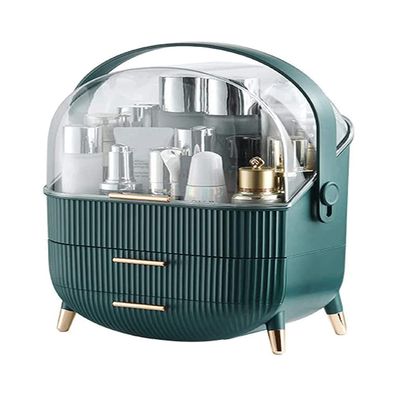 Cosmetic Box Skin Care Product Storage Box Cosmetic Storage Box with 2 Drawers and Transparent Display Shelf Skin Care Product Storage Box