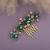 Teyglen Green Rhinestone Bridal Side Comb Crystal Bride Wedding Hair Comb Sparkly Hair Accessories Rhinestone Headpiece for Women view 2