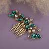 Teyglen Green Rhinestone Bridal Side Comb Crystal Bride Wedding Hair Comb Sparkly Hair Accessories Rhinestone Headpiece for Women view 3