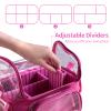BS-MALL Makeup Bag, Transparent PVC Clear Travel Makeup Brush Holder, Tool Organizer Case with Shoulder Strap (Hotpink) view 2