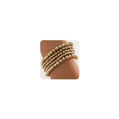 fxmimior Fashion Boho Dainty Simple Silver Gold Chain Bracelets Set for Women Adjustable Chunky Flat Cable Chain Love Punk Bracelets for Women 5Pcs (Gold)