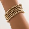 fxmimior Fashion Boho Dainty Simple Silver Gold Chain Bracelets Set for Women Adjustable Chunky Flat Cable Chain Love Punk Bracelets for Women 5Pcs (Gold) view 2