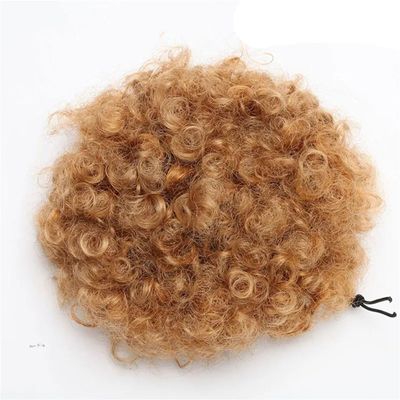 6" 8" Short Afro Puff Synthetic Hair Bun Chignon For Women Drawstring Ponytailtail Kinky Curly Updo Clip Hair Extension