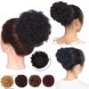 6" 8" Short Afro Puff Synthetic Hair Bun Chignon For Women Drawstring Ponytailtail Kinky Curly Updo Clip Hair Extension view 2