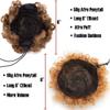 6" 8" Short Afro Puff Synthetic Hair Bun Chignon For Women Drawstring Ponytailtail Kinky Curly Updo Clip Hair Extension view 3