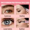2-in-1 Dual-Ended Waterproof Eyebrow Pencils with 4-Fork-Tip for Women, 3D Microblading Eyebrow Pen with Eyeliner Pencil, Natural Hair Like Strokes, All-Day Wear (02 Dark Brown) view 3