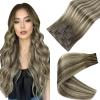 Full Shine #6/60/6 18in+ #7/800/7 18in Seamless Clip in Hair Extensions Real Human Hair Pu Weft Clip in Extensions 8Pcs 120G view 1