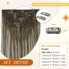Full Shine #6/60/6 18in+ #7/800/7 18in Seamless Clip in Hair Extensions Real Human Hair Pu Weft Clip in Extensions 8Pcs 120G view 2
