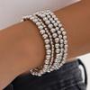 fxmimior Fashion Boho Dainty Simple Silver Gold Chain Bracelets Set for Women Adjustable Chunky Flat Cable Chain Love Punk Bracelets for Women 5Pcs (Silver) view 2