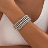 fxmimior Fashion Boho Dainty Simple Silver Gold Chain Bracelets Set for Women Adjustable Chunky Flat Cable Chain Love Punk Bracelets for Women 5Pcs (Silver) view 3