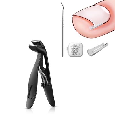 BEZOX Ingrown Toenail Correction Strips with Nail Clippers - Professional Ingrown Toenail Treatment Kit for Pain Relief and Healthy Nails