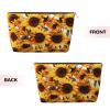 VTCTOASY Makeup Bag for Women Sunflowers on white background Travel Cosmetic Bag Large Capacity Portable Makeup Organizer Bags PU Leather Waterproof Toiletry Bag Cute Aesthetic Zipper Makeup Pouch view 2