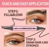 2-in-1 Dual-Ended Waterproof Eyebrow Pencils with 4-Fork-Tip for Women, 3D Microblading Eyebrow Pen with Eyeliner Pencil, Natural Hair Like Strokes, All-Day Wear (03 Gray) view 4