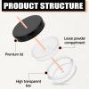 10 ml/ 0.34oz Refillable Loose Powder Container 4PCS Plastic Loose Powder Compact Container DIY Empty Makeup Powder Travel Container Case with Elasticated Net Sifter view 3