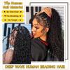 100 Percent Human Boho Braiding Hair Deep Wave Curly 12A Bulk Bundles Human Hair 105g Wet and Wavy for Boho Braids Human Hair Extensions for Braiding Human Supplies No Weft 2 Bundles view 2