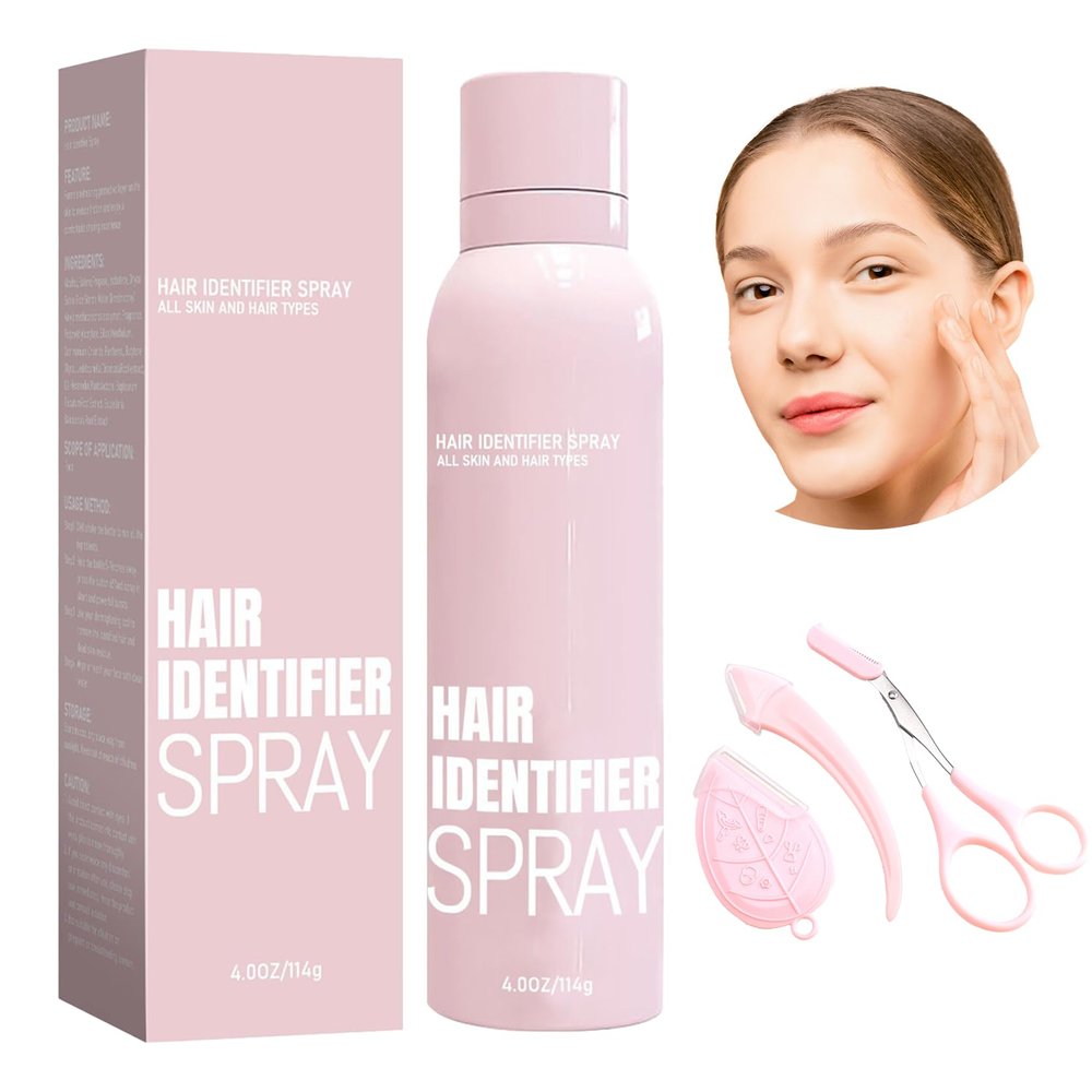 BOBKNOW    , Hair Identifier Spray for Face Shaving & Dermaplaning, Women Skin Care Remove Tools, Peach Fuzz, Optimize Facial Hair, 4 Fl Oz