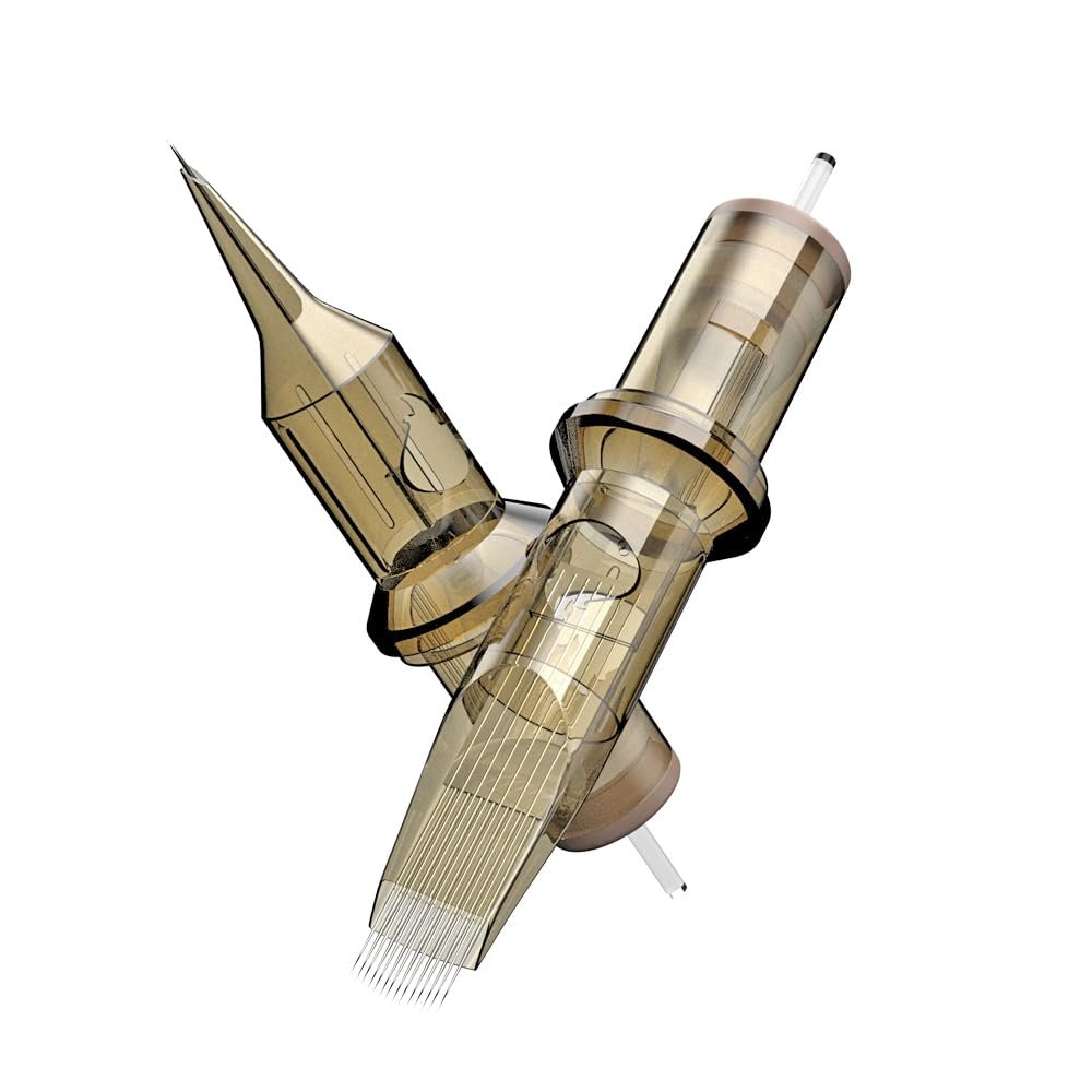 Tattoo Cartridge Needles,10Pcs Disposable Round Liner Sterilized Tattoo Needle for Rotary Tattoo Machine and Permanent Makeup Device (1001RL)