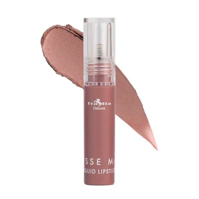 Italia Deluxe Pick 1 Mousse Matte Liquid Lipstick Comfortable Velvet Finish & Zipper Bag (190-05 : NAKED, Full Size)