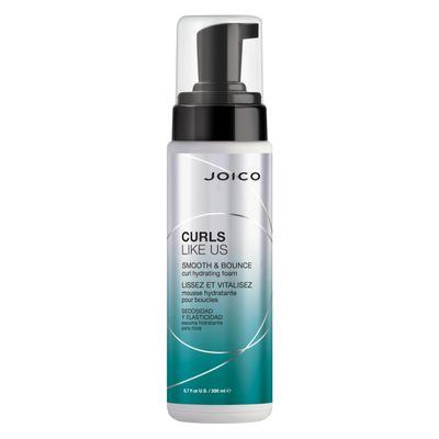 Joico Curls Like Us Smooth & Bounce Curl Hydrating Foam | For Curly Hair | Reduce Frizz | Enhance Curl Patterns | 72-Hour Humidity Protection | With Moringa Seed & Algae Oil | 6.7 Fl Oz