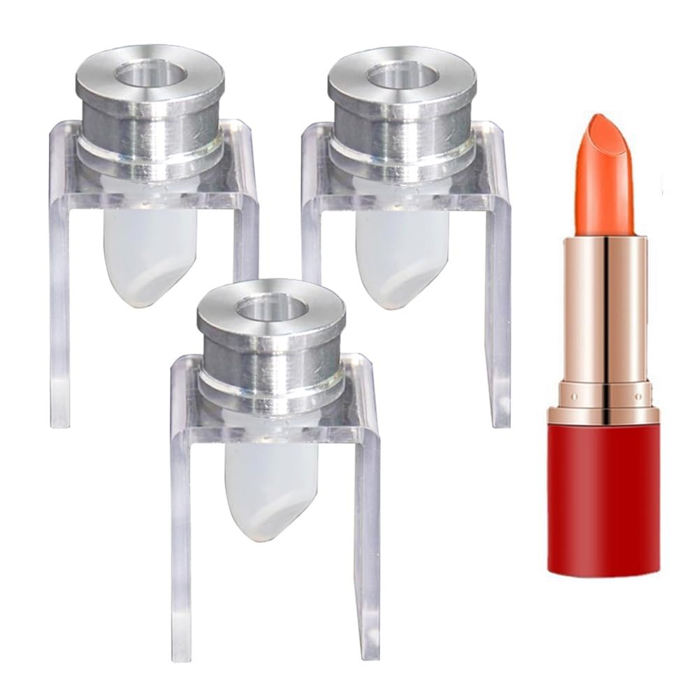 3 Set 12.1mm DIY Lipstick Mould Set Silicone Lips Making Mold with Aluminum Ring and Holder Homemade Lipstick Tool Kit