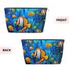 The Underwater World Tropical Fish Cute Print Leather Toiletry Bag - Portable Makeup Pouch For Women With Zipper, Travel Cosmetic Bags 7x2.4x5in view 2