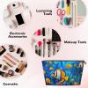 The Underwater World Tropical Fish Cute Print Leather Toiletry Bag - Portable Makeup Pouch For Women With Zipper, Travel Cosmetic Bags 7x2.4x5in view 3