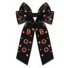 Halloween Hair Bows for Women - Spooky BOO Hair Bow Clips, Rhinestone Large Bows, Silky Satin Black Ribbons, Barrettes, Clips, Accessories for Costume Outfits view 1