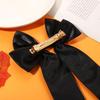 Halloween Hair Bows for Women - Spooky BOO Hair Bow Clips, Rhinestone Large Bows, Silky Satin Black Ribbons, Barrettes, Clips, Accessories for Costume Outfits view 4