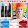 DAMUSI Blue Red White Face Paint Sticks Professional Eye Black Football Baseball Softball,Convenient Design Halloween Face Paint Makeup for Adults and KidsBlue/White/Red Body Paint Sticks view 2