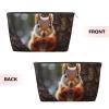 Funny Squirrel Cute Print Leather Toiletry Bag - Portable Makeup Pouch For Women With Zipper, Travel Cosmetic Bags 7x2.4x5in view 2