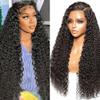 13x4 Deep Wave Lace Front Wig Human Hair Pre Plucked with Baby Hair 180% Density HD Lace Frontal Wig Human Hair Wet and Wavy Curly Wigs for Women Glueless Wigs Human Hair Long Black Color 26 Inch view 1