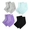 Beatifufu 4pairs Gel Heel Repair Socks Moisturizing Open Toe Foot Care for Cracked Women Soft Cushioning for Pain Relief Purple Gray Black Green view 1