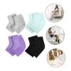 Beatifufu 4pairs Gel Heel Repair Socks Moisturizing Open Toe Foot Care for Cracked Women Soft Cushioning for Pain Relief Purple Gray Black Green view 3