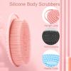 3 PCS Soft Silicone Body Scrubber,Silicone Body Shower,Silicone Loofah 2 in 4 Bath and Shampoo Brush, Body Scrubber Shower Cleaning Exfoliating Use,Lather Well, Black,Pink,Blue view 2