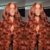 200 Density 13x6 Reddish Brown Lace Front Wigs Human Hair Pre Plucked 13x6 HD Transparent Body Wave Lace Front Wigs Human Hairs With Baby Hair Ginger #33 Colored Human Hairs Wig For Women (30 Inch) view 1