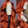 200 Density 13x6 Reddish Brown Lace Front Wigs Human Hair Pre Plucked 13x6 HD Transparent Body Wave Lace Front Wigs Human Hairs With Baby Hair Ginger #33 Colored Human Hairs Wig For Women (30 Inch) view 2