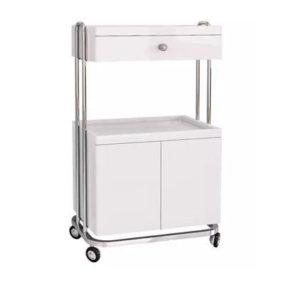 Beauty Salon Trolley Beauty Salon Cart 2 Tier Beauty Salon Trolley With Drawer And 2 Cabinet Doors Storage Movable Rolling Cart With Wheel Beauty Salon Cart Salon Trolley Cart Hairdresser Cart Rolling