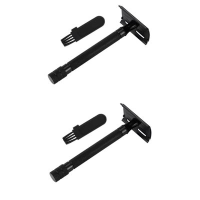 NOLITOY 2pcs Comfortable Closed Design Safety Razor Double Razor Face Shaver Men Women Manual Beard Shaver
