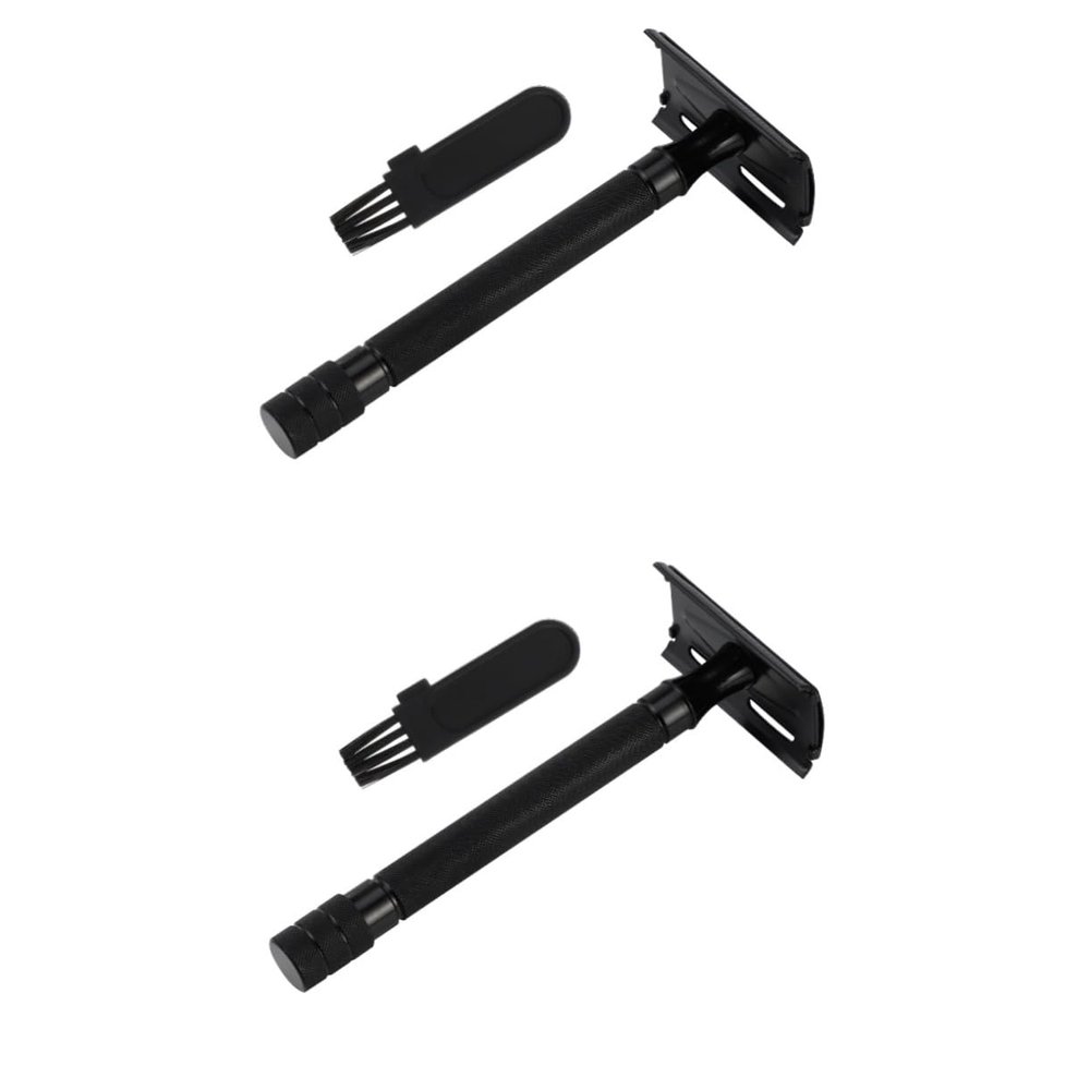 NOLITOY 2pcs Comfortable Closed Design Safety Razor Double Razor Face Shaver Men Women Manual Beard Shaver