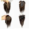 AYunhe Real Human Hair Toppers Clip in Hairpieces With Air Bangs Fringe Increase Hair Volume Brazilian Straight For Hair Loss Thick Full Invisible Scalp (Dark Brown, 12 inch) view 3