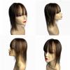 AYunhe Real Human Hair Toppers Clip in Hairpieces With Air Bangs Fringe Increase Hair Volume Brazilian Straight For Hair Loss Thick Full Invisible Scalp (Dark Brown, 12 inch) view 4